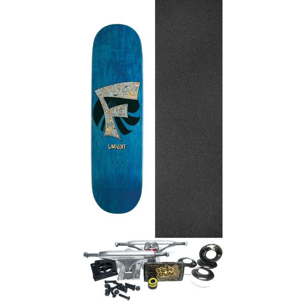 Foundation Skateboards Jesse Lindloff F Stuff Assorted Stains Skateboard Deck - 8.5" x 32" - Complete Skateboard Bundle